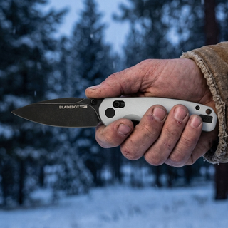 Lone Wolf folding knife in hand