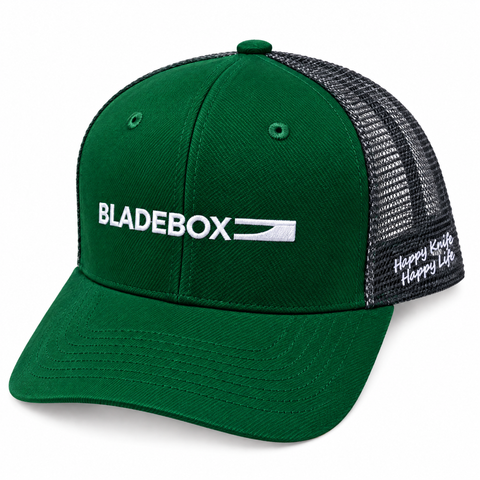 BladeBox Trucker Hat in green with embroidered BladeBox logo