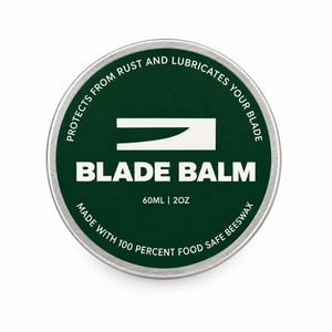 Blade Balm 2 oz tin, food-safe beeswax knife care